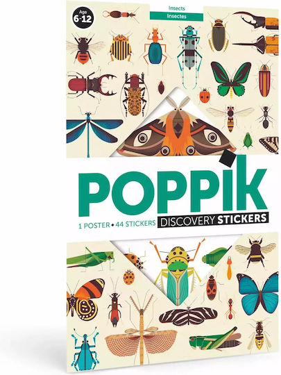 Poppik Aufkleber Discovery Stickers - Insects für Kinder 6+ Jahre+ Jahre