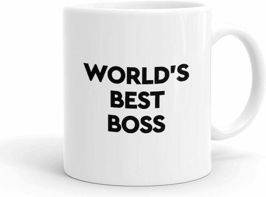 Koupakoupa World's Best Boss Κούπα Κεραμική Λευκή 330ml