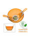 Plastic Salad Bowl with Salad Spoons Orange 24x24x12.5cm 3pcs