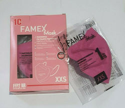 Famex Μάσκα Προστασίας FFP2 NR XXS για Παιδιά Magenta 10τμχ