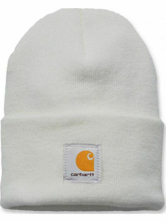 Beanie Unisex Σκούφος Πλεκτός σε Λευκό χρώμα