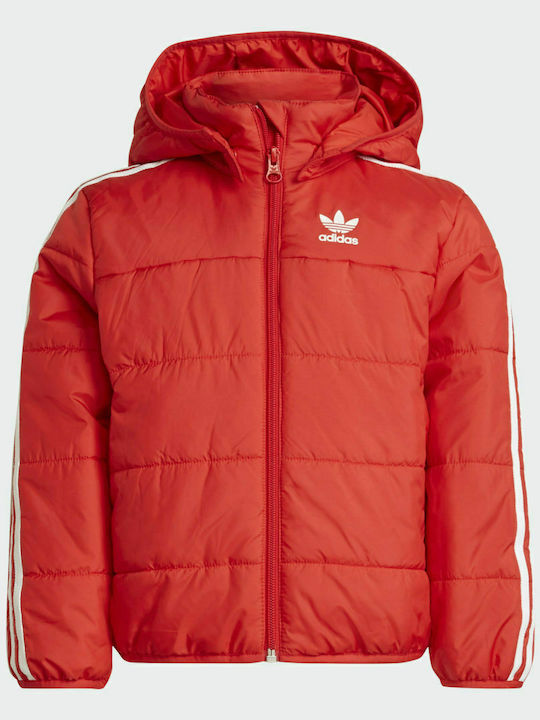 adidas Kids' Sports Jacket Short with Hood Red ...