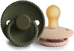 Frigg Rope Pacifiers Rubber Croissant - Olive for 6-18 months 2pcs