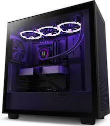 NZXT H7 Flow Gaming Midi Tower Computer Case with Window Panel Matte Black
