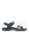 Terran 3 Cush Leather Women's Flat Sandals Sporty in Navy Blue Color
