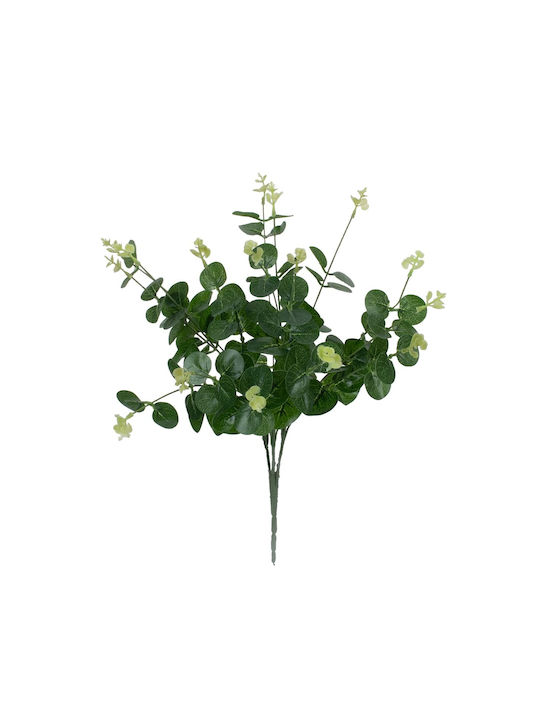 GloboStar Artificial Decorative Branch Eucalyptus Green - White 45cm 1pcs