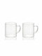 Andrea House Set Căni Maro De sticlă Transparente 300ml 2buc