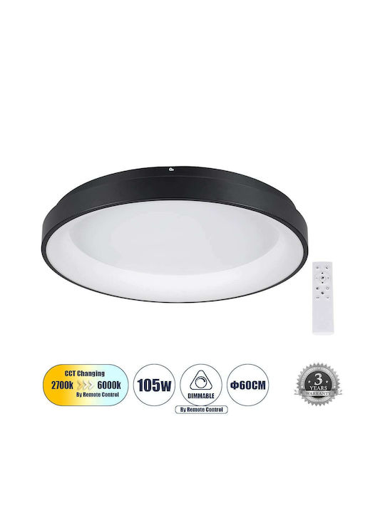 GloboStar Salem Modernă Metalică Plafonieră de Tavan cu LED Integrat în culoare Negru 60buc