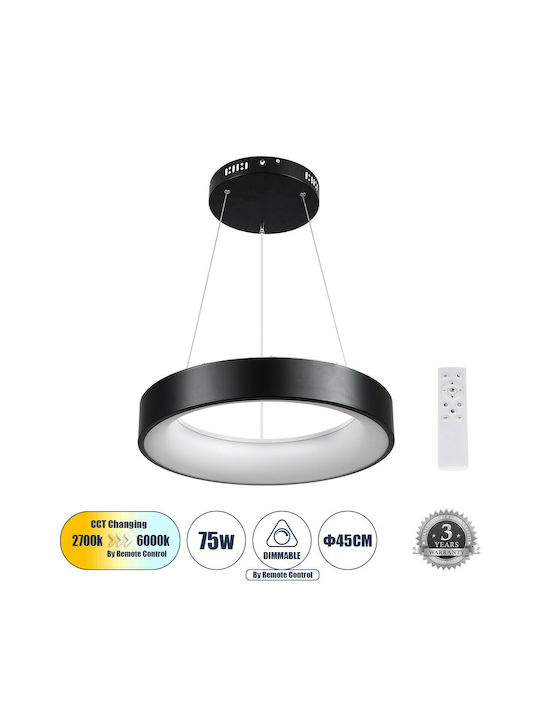 GloboStar Salem Pendant Light LED with Warm to Cool White Light Black