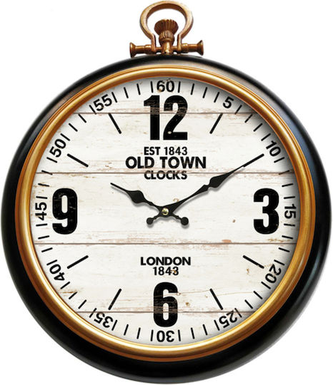 ArteLibre Antikes Wanduhr Metallisch Schwarz 42x52cm