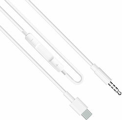 Earldom ET-AUX41 USB 2.0 Cable USB-C male - 3.5mm male White 1m