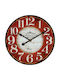 ArteLibre Αντικέ Ρολόι Τοίχου Ξύλινο Κόκκινο 58cm