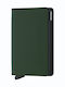 Slimwallet Matte Leather Men's Wallet Cards with Slide Mechanism Green/Black
