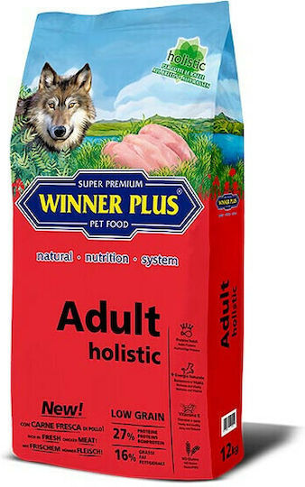Winner Plus Adult Holistic 2kg Dry Food with Few Grains for Adult Dogs with Chicken and Rice