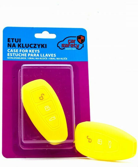 Θήκη Κλειδιού Car Safety από Silikon με 3 Κουμπιά για Auto σε Gelb Χρώμα