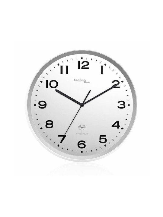 Technoline WT8500S Ρολόι Τοίχου Πλαστικό Silver Ø30cm