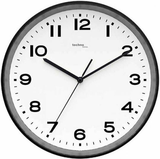 Technoline WT8500 Wanduhr Kunststoff Black Ø30cm