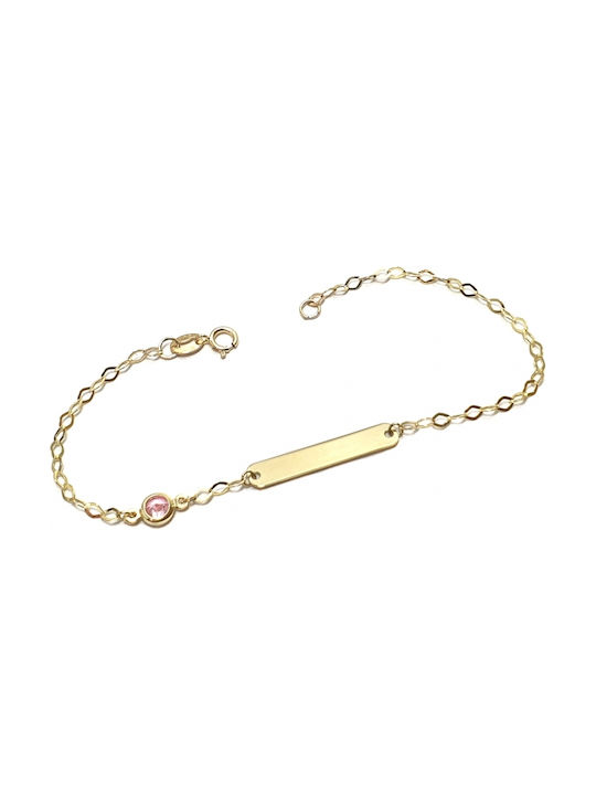 Kids Gold ID Bracelet 9K for Girl