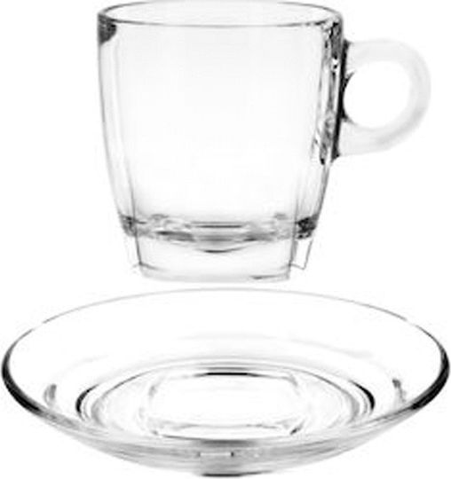 GTSA Cup Saucer Porcelain Transparent for Cappuccino/latte 14.5cm (6pcs)