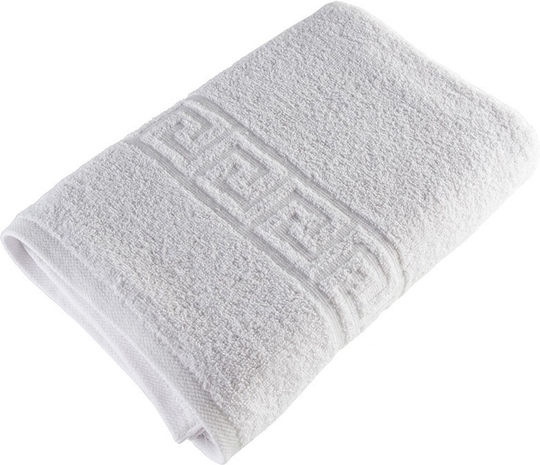 Melinen Hotel Face Towel Meander 100x50 cm 500gsm White