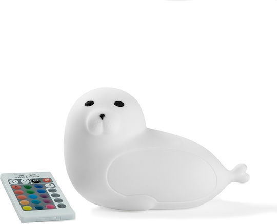 Rabbit & Friends Φωτάκι Νυκτός LED Φώκια USB Λευκό