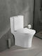 Ceramita Viral Rimless Floor-Standing Toilet with Floor Trap and Flush that Includes Slim Soft Close Cover White