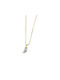 Gold Necklace with Semi-Transparent Stone Stainless Steel