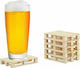 Relaxdays Coaster Wooden Beige 12x12cm 6pcs