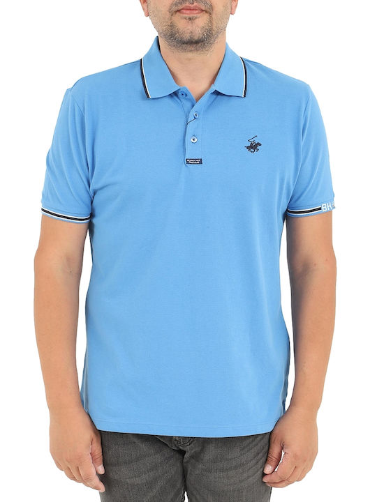 Beverly Hills Polo Club Ανδρικό T-shirt Polo Μπλε