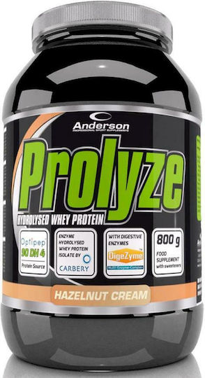 Anderson Prolyze Hydrolysed Whey Πρωτεΐνη Ορού Γάλακτος με Γεύση Hazelnut Cream 800gr