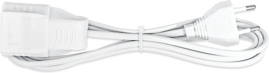 Commel Cablu de prelungire cu role cu lungimea de 2m Diametru 2 x 0.75mm² Albă