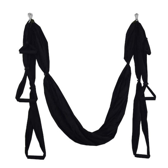 Kepeak Πανί Aerial Yoga 2.43x1.49μ. με Λαβές Μαύρο