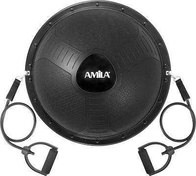 Amila Balance Ball Black 60x60x23cm with Diameter 60cm