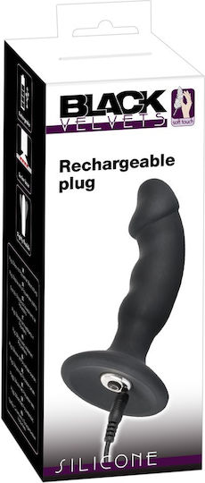 You2Toys Black Velvets Rechargeable Plug Anal Plug Black 14cm
