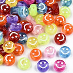 Acrylic Craft Beads Multicolor 6pcs Little face 10mm