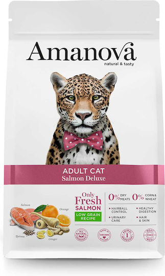 Amanova Adult Cat Hrană Uscată fără Gluten, cu Puține Cereale pentru Pisici Adulte cu Somon 1.5kg
