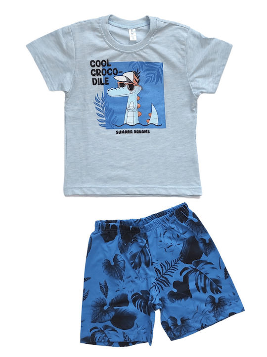 Dreams by Joyce Kinder-Nachtwäsche Sommer Hellblau Cool Crocodile Dreams by Joyce Kinder-Nachtwäsche Sommer Hellblau Cool Crocodile