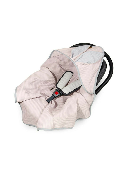 Beboulino Κουβέρτα Αγκαλιάς & Λίκνου For Baby Πικέ Ροζ 78x78cm