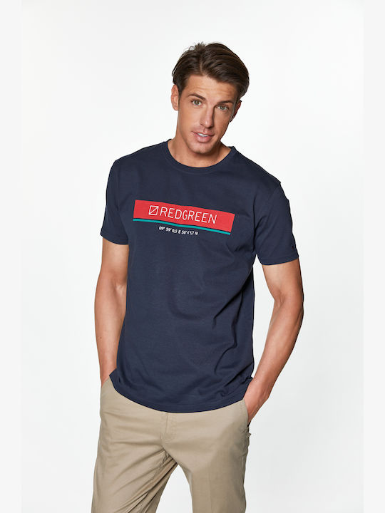 RotGrün-T-Shirt mit 3-farbigem RG-Druck - Blau-Marine