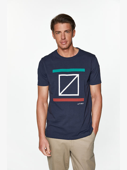 RedGreen T-shirt with Big RG Logo Print - Blue Navy