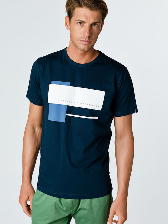 Snta T-Shirt mit Everyday Performance Druck - Marineblau