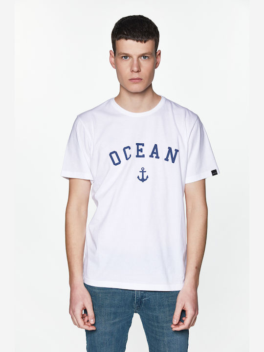 Snta T-shirt with Ocean Anchor Print - White