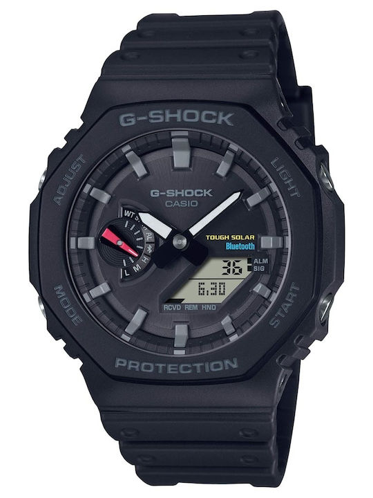 Casio G-Shock Ανδρικό Ρολόι 45.4mm Χρονογράφος Solar με Μαύρο Καουτσούκ Λουράκι
