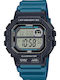 Casio Digital Men's Watch 44.5mm Battery with Blue Rubber Strap