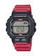 Casio Digital Watch Chronograph Battery with Red Rubber Strap