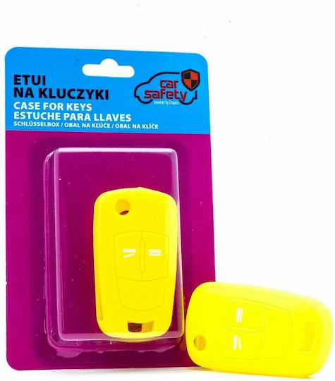 Θήκη Κλειδιού Car Safety από Silikon με 2 Κουμπιά για Opel σε Gelb Χρώμα