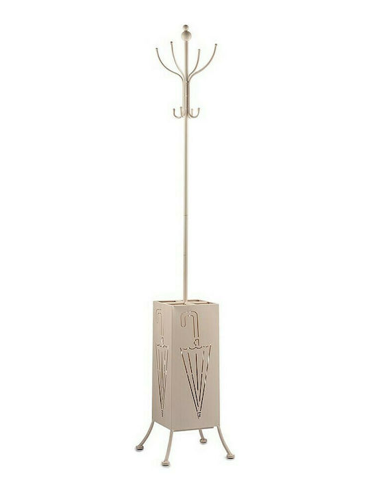 Freestanding Coat Rack Metallic Beige 34x34x188cm