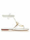 Sante Women's Flat Sandals in White Color