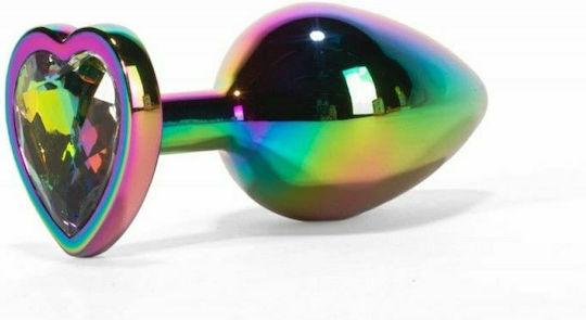 Debranet X-Men Secret Shine Metal Rainbow Heart Anal Plug Groß Rainbow