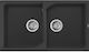 Elleci Ego 450 Granitek LGE45040 Drop-In Spüle aus Verbundgranulat B86xT50cm Nero